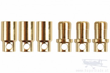 Drei Paar Goldkontaktstecker 8mm