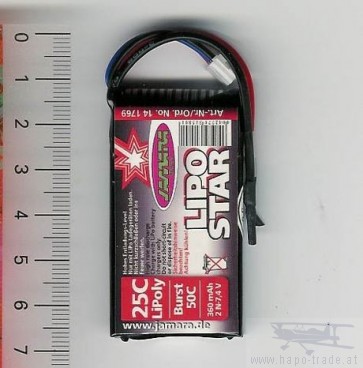 Lipo Akku Star Turbo 360mAh / 2S / 7,4V / 25C 