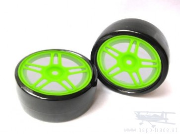 Drift Räder 1:10 Grün 63mm x 26mm 2x Monstertronic