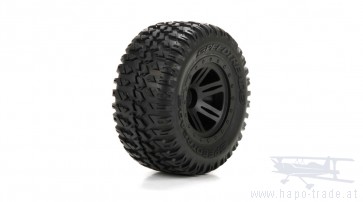ECX Reifen vorne/hinten, schwarz, vormontiert: 1:10 AMP DB 