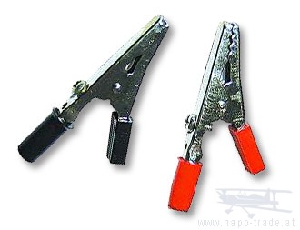 Krokodilklemme ca.50 mm Griffe isoliert 2x