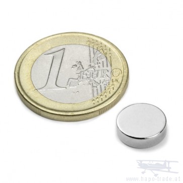 Neodym Magnet im Scheibenform 10 mm, Höhe 3 mm